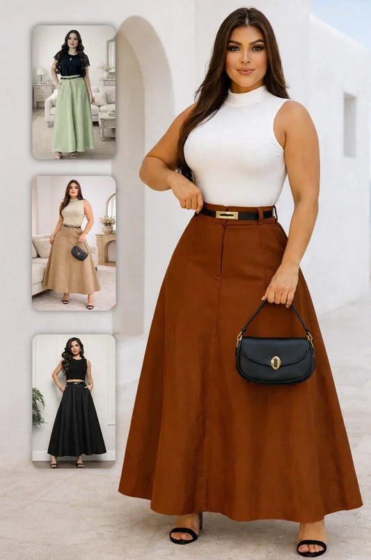 Falda Elegance De Tiro Alto💫