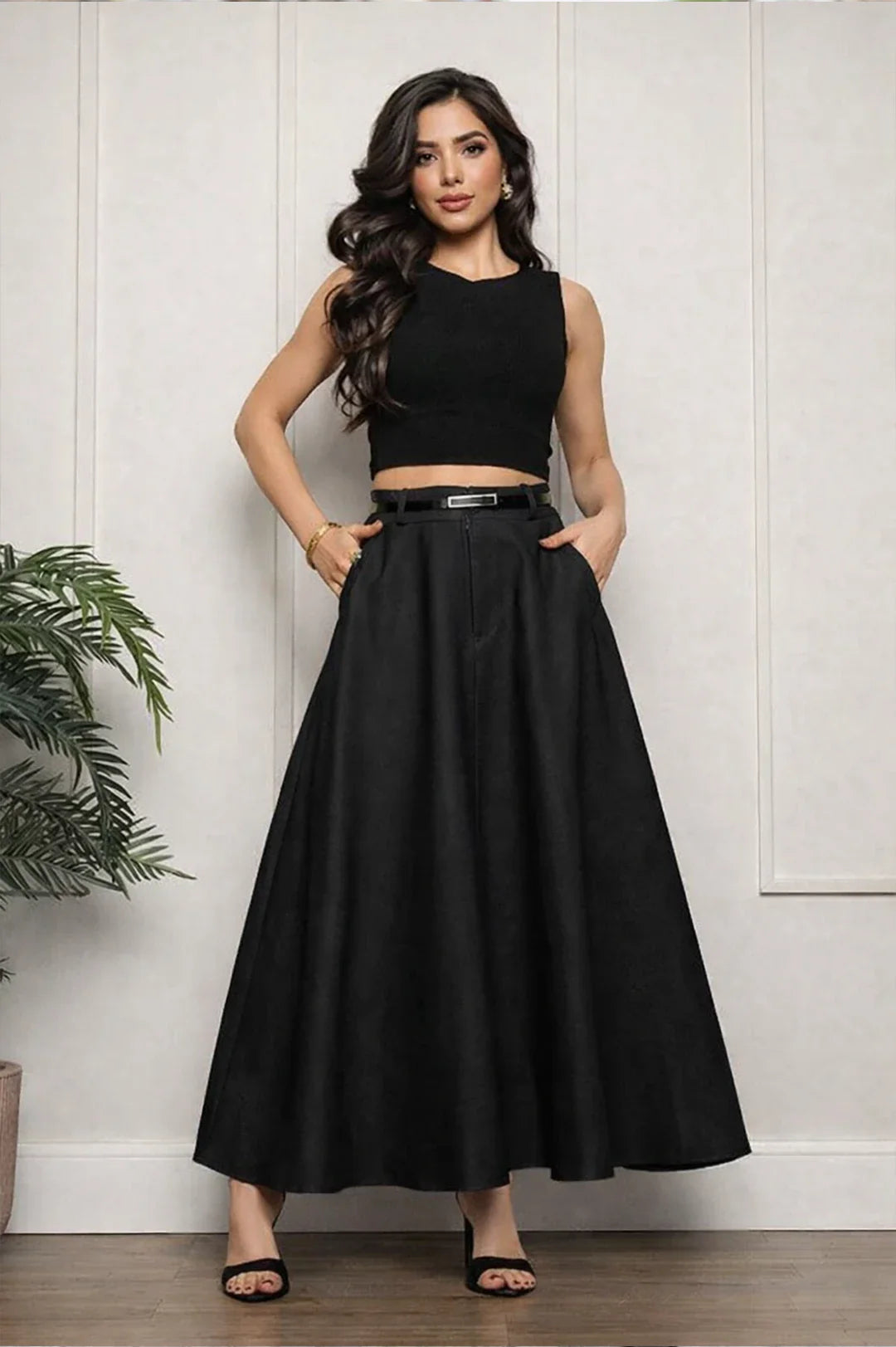 Falda Elegance De Tiro Alto💫