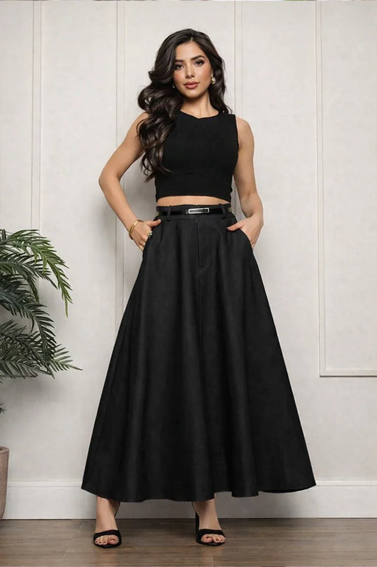 Falda Elegance De Tiro Alto💫